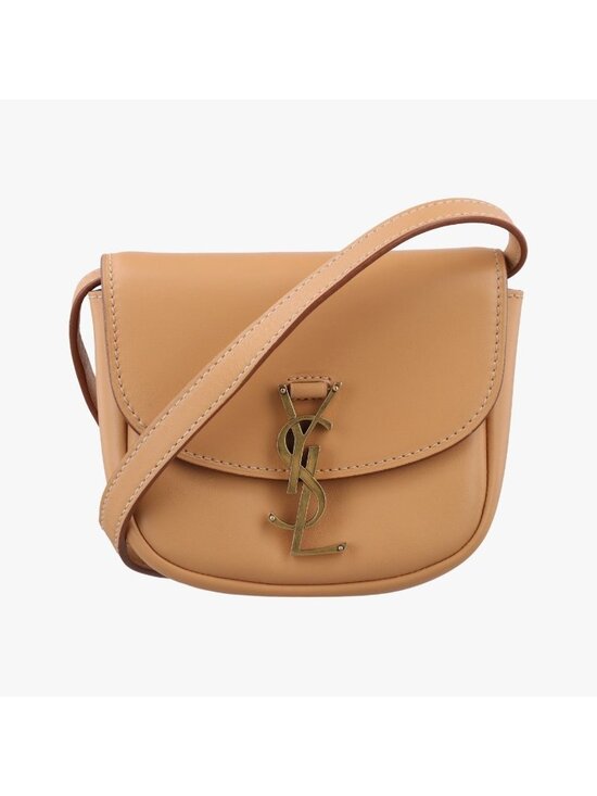 Yves Saint Laurent Handbags - Saint Laurent Kaia Small Beige Leather Shoulder Bag